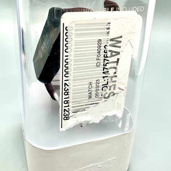 Touch Smartwatch Black Case Merlot Strap . iOS & Android  Compatible NWOT - Picture 3 of 5